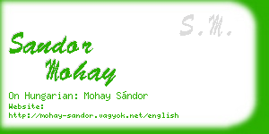sandor mohay business card