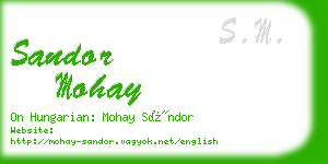 sandor mohay business card